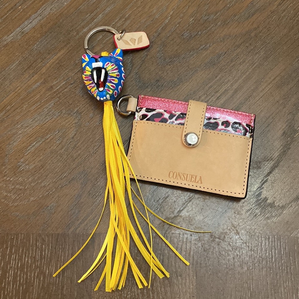 Consulate card holder with keychain